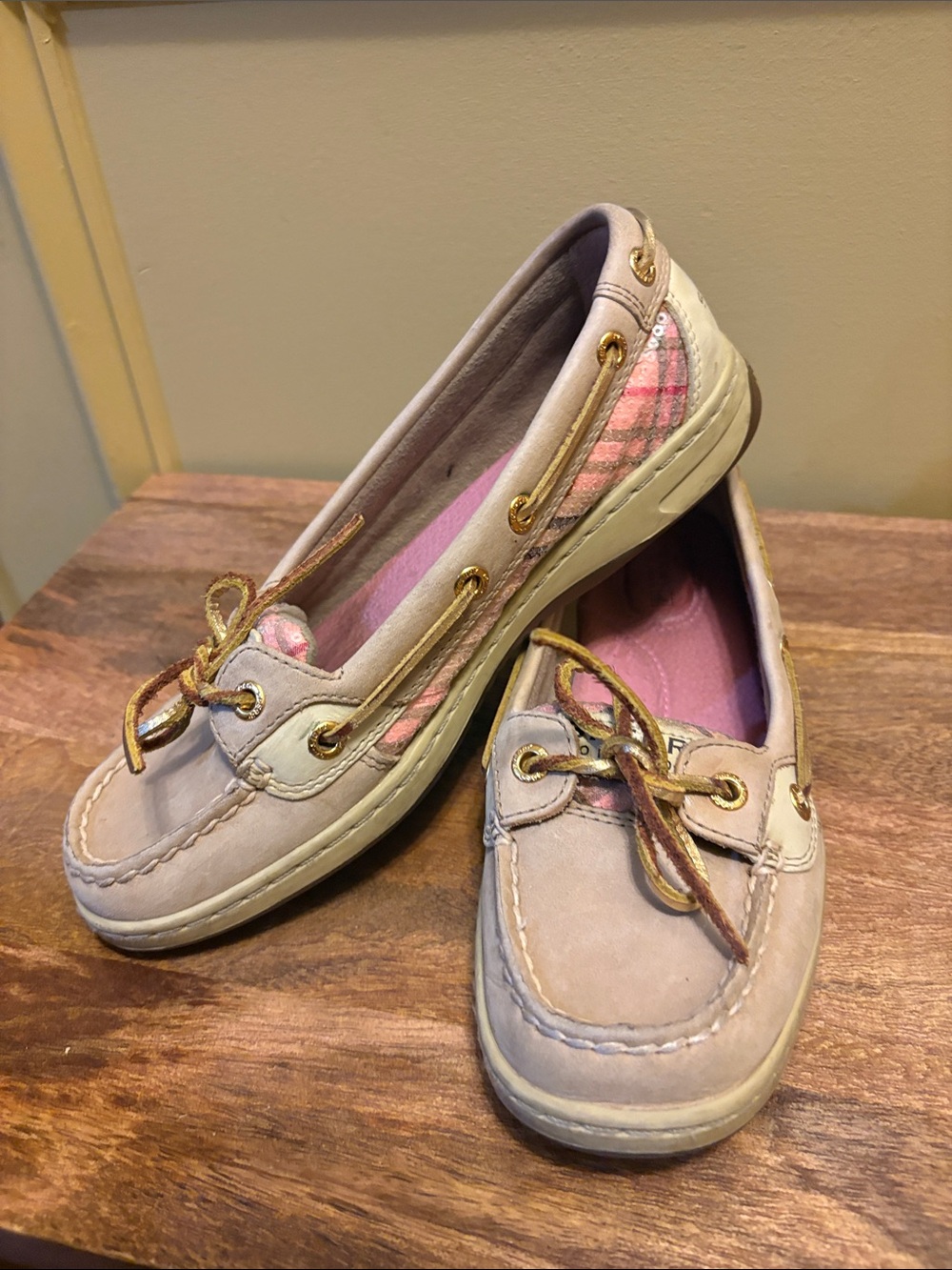 Sperry Pink and Tan Women's Boat Shoes